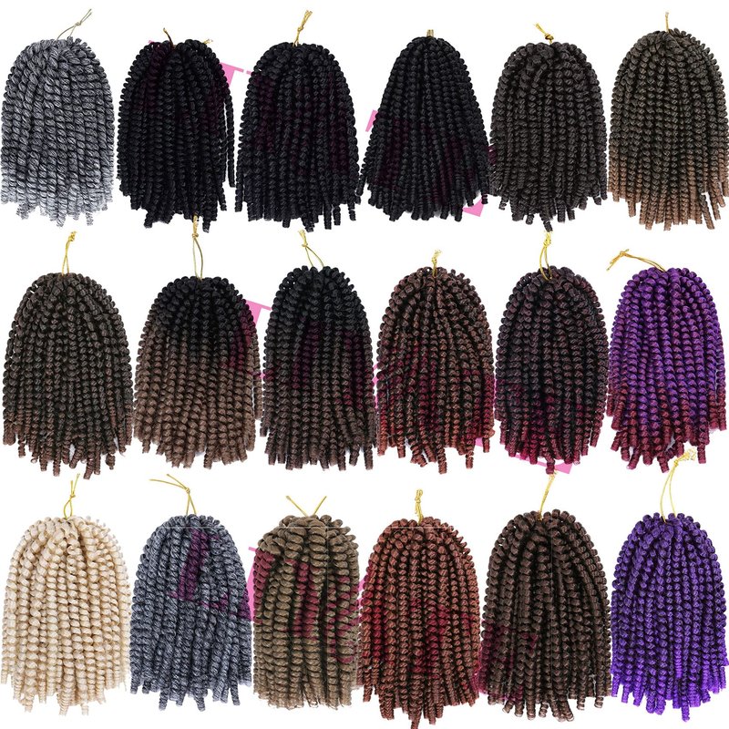 6 Packs Spring Twist Braiding Hair Spring Twists Twist Hair Synthetic Fiber Fluffy Twist Crochet Braids Low Temperature Twist Crochet Hair for Women Braiding Hair(8inch,T1B/4/30)