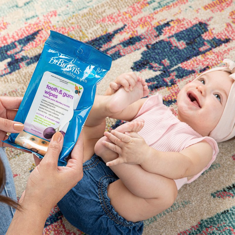 VIRTUAL BUNDLE: Dr. Brown's Infant Oral Care Bundle: Toothbrush, Toothpaste, and Tooth/Gum Wipes for Baby