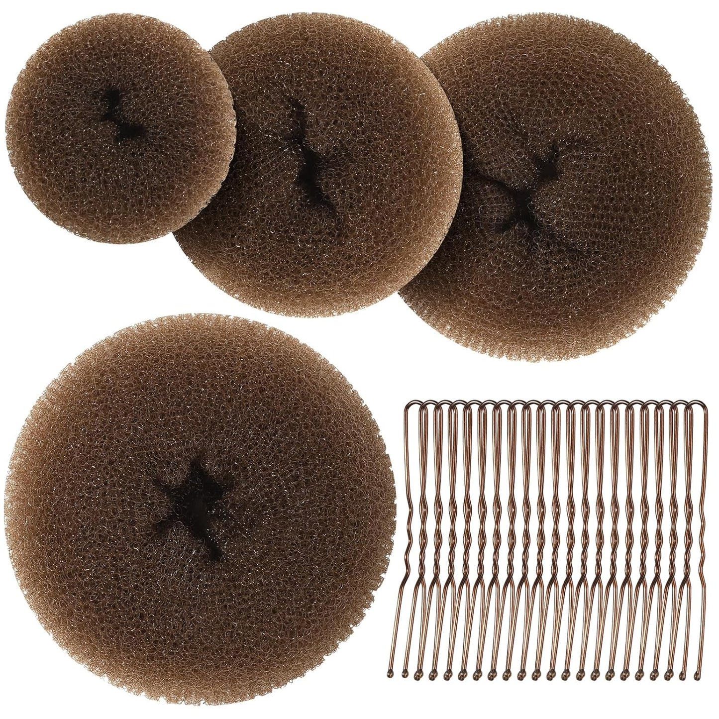 Teenitor Hair Donut, Hair Bun Maker, Black(Extra-large, Large, Medium and Small)