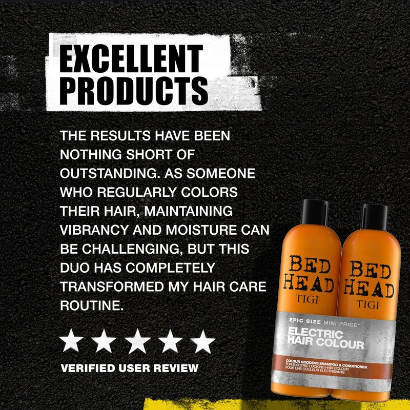 TIGI Bed Head Urban Antidotes Colour Goddess Shampoo and Conditioner Set for Dyed Hair, Color Protectant Hair Care Duo, 25.35 fl oz.