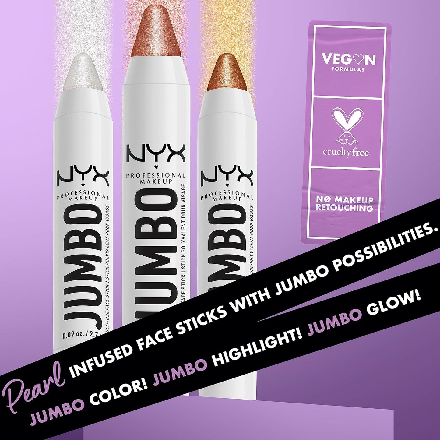 NYX PROFESSIONAL MAKEUP, Jumbo Multi-Use Face Highlighter Stick - Vanilla Ice Cream
