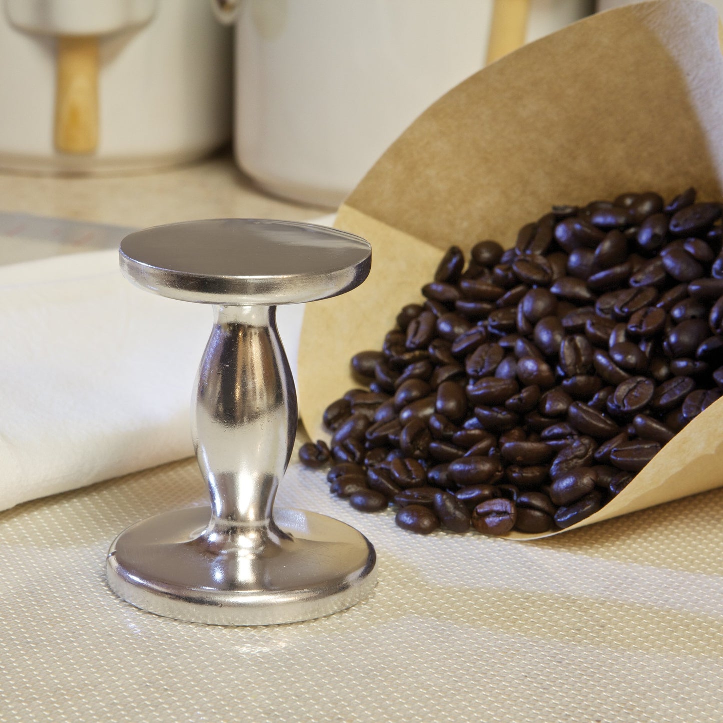 Fox Run Coffee/Tart Tamper, 2.25 x 2.25 x 2.75 inches, Metallic