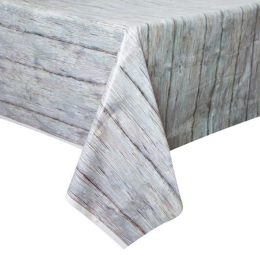 Gray Rustic Wood Rectangular Plastic Table Cover (54" x 108") 1 Count - Elegant Design & Premium Quality, Ideal For Parties, Events & Everyday Use