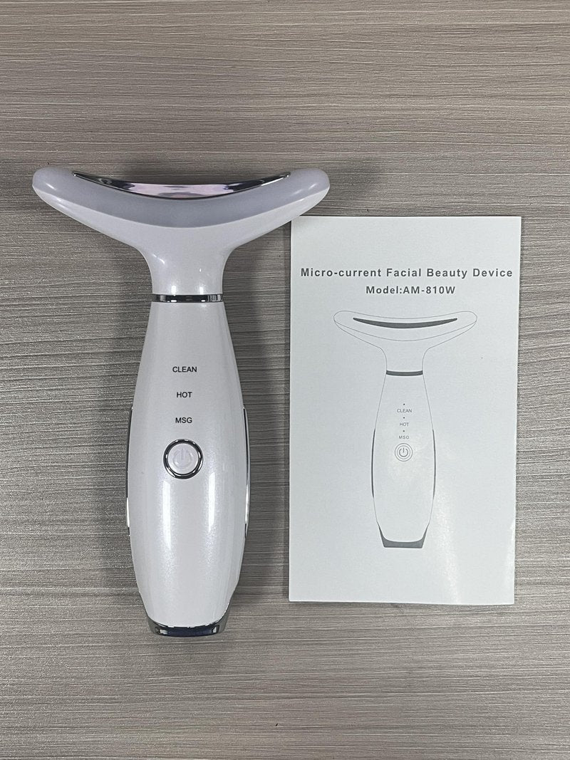 Red Light Therapy for Face, LED Face Massager Tool with Vibraion, Porable Facial Massager for Skin Care at Home, Wrinkle Reducer Face Sculpting Tool,Micro-current Facial Beauty Device(Model AM-810W)