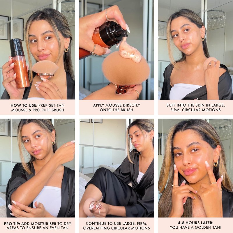 ICONIC LONDON Prep Set Tan Mousse | Long Lasting, Sun Kissed Skin, Bronze Glow, Cruelty-Free, Vegan Makeup, Glow