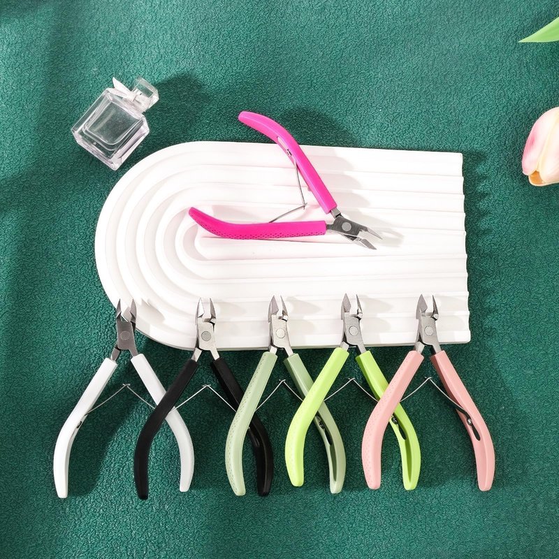 Criyar Whole Set Fine Edge Cuticle Trimmer & Nippers, Silicone Handle Nail Tools for Precise Removal, Durable Washable Cuticle Cutter&Remover&Pusher Nail Clippers (White/Rose+Pusher)