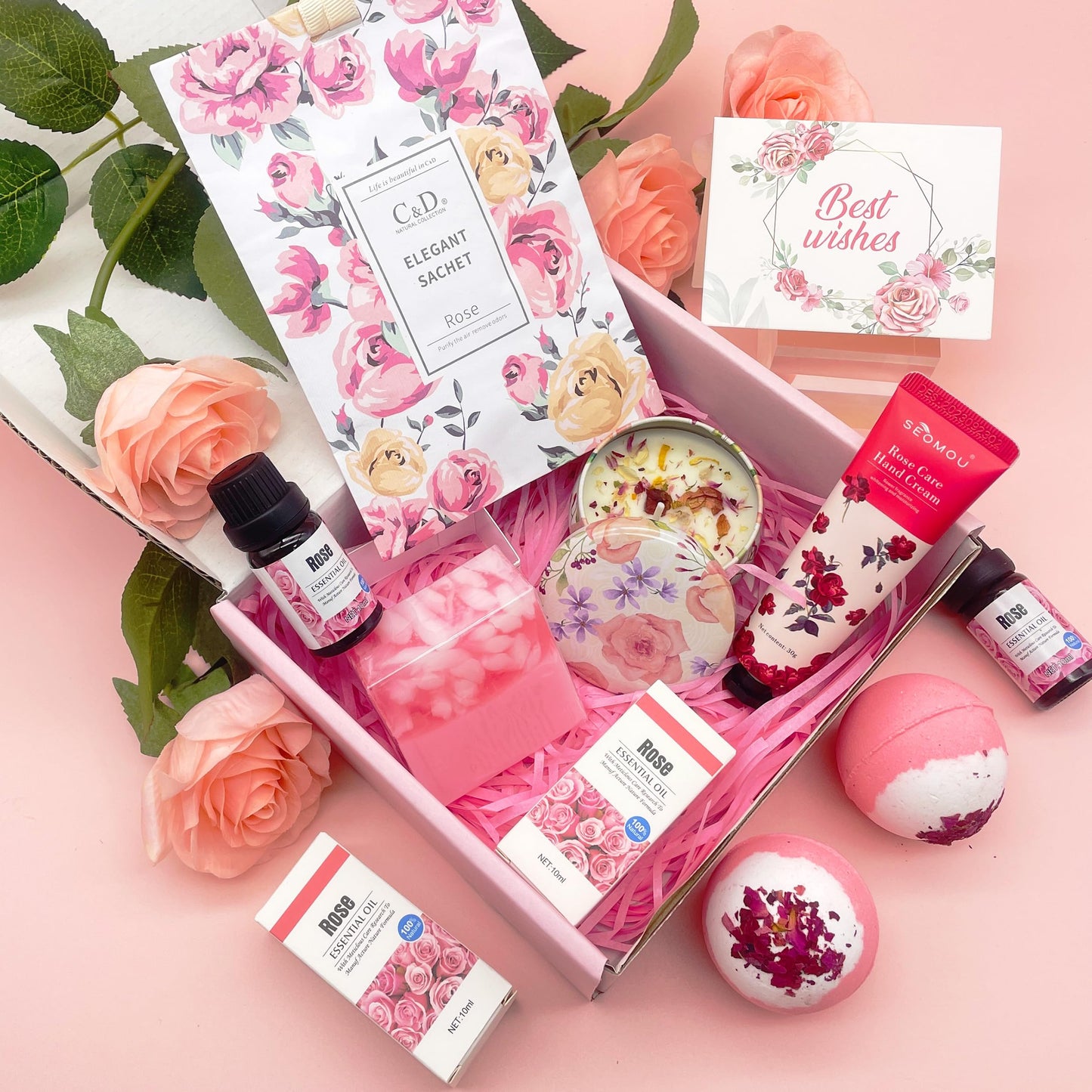 Birthday Gifts for Women, Spa Gift Sets for Women, Bath Set Self Care Package for Her, Get Well Soon Gift Basket for Best Friends Mum Sister, Graduation Gift Thinking You Gift Box