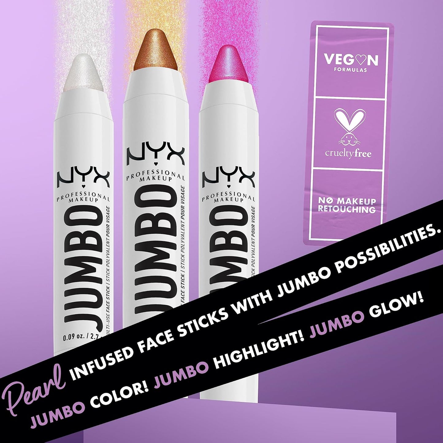 NYX PROFESSIONAL MAKEUP, Jumbo Multi-Use Face Highlighter Stick - Vanilla Ice Cream