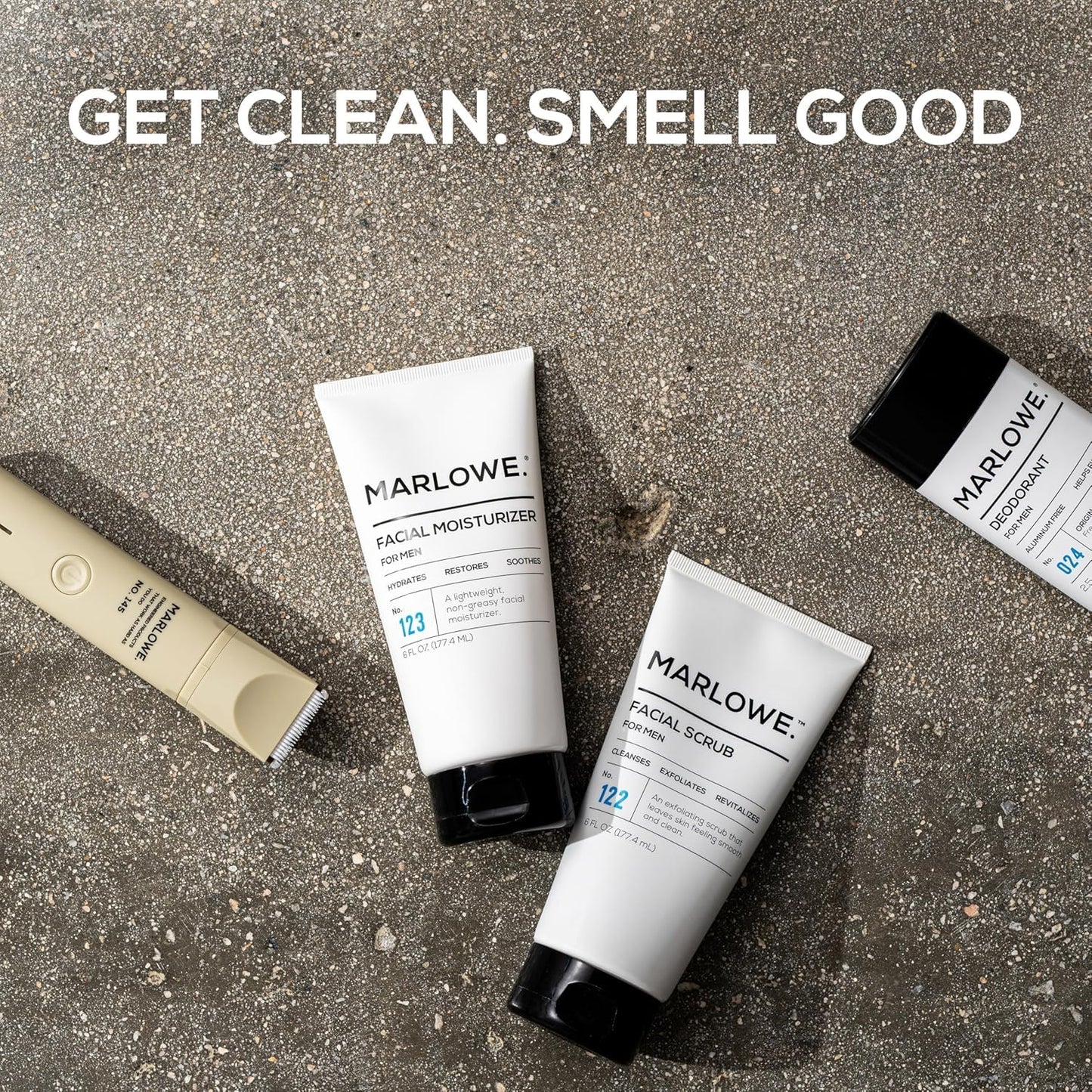 Marlowe. Men's Skin Care Set - Exfoliating Facial Scrub & Hydrating Moisturizer Duo | Vegan Daily Grooming Essentials