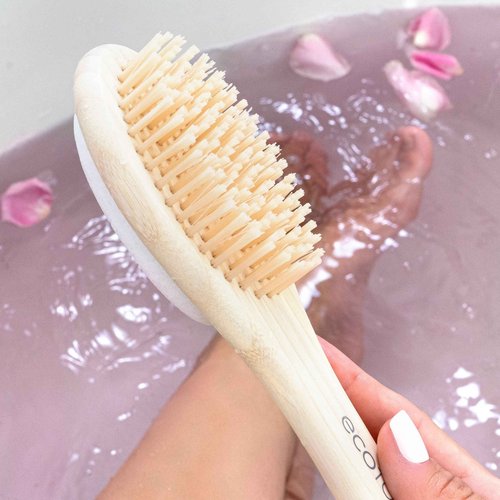 EcoTools Foot Brush + Pumice, Foot Scrubber Brush for Cleansing & Dead Skin Removal, Reveal Smooth, Soft Feet, Foot Brush for Shower & Bath, Eco-Friendly, Cruelty-Free Bristles, 4 Count