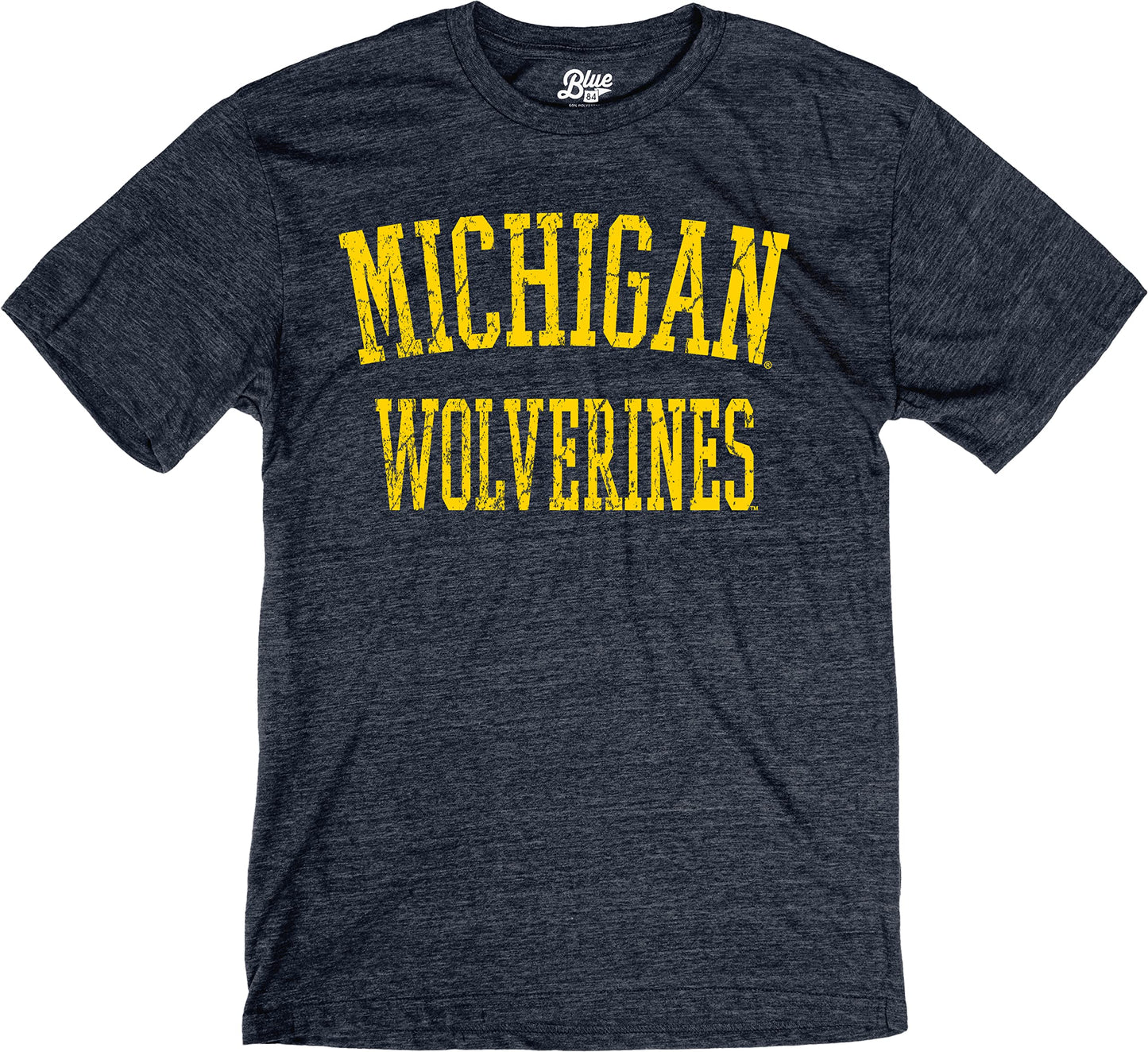 Blue 84 Men's Michigan Wolverines T Shirt Tri-Blend Team Color, Michigan Wolverines Navy, XX-Large