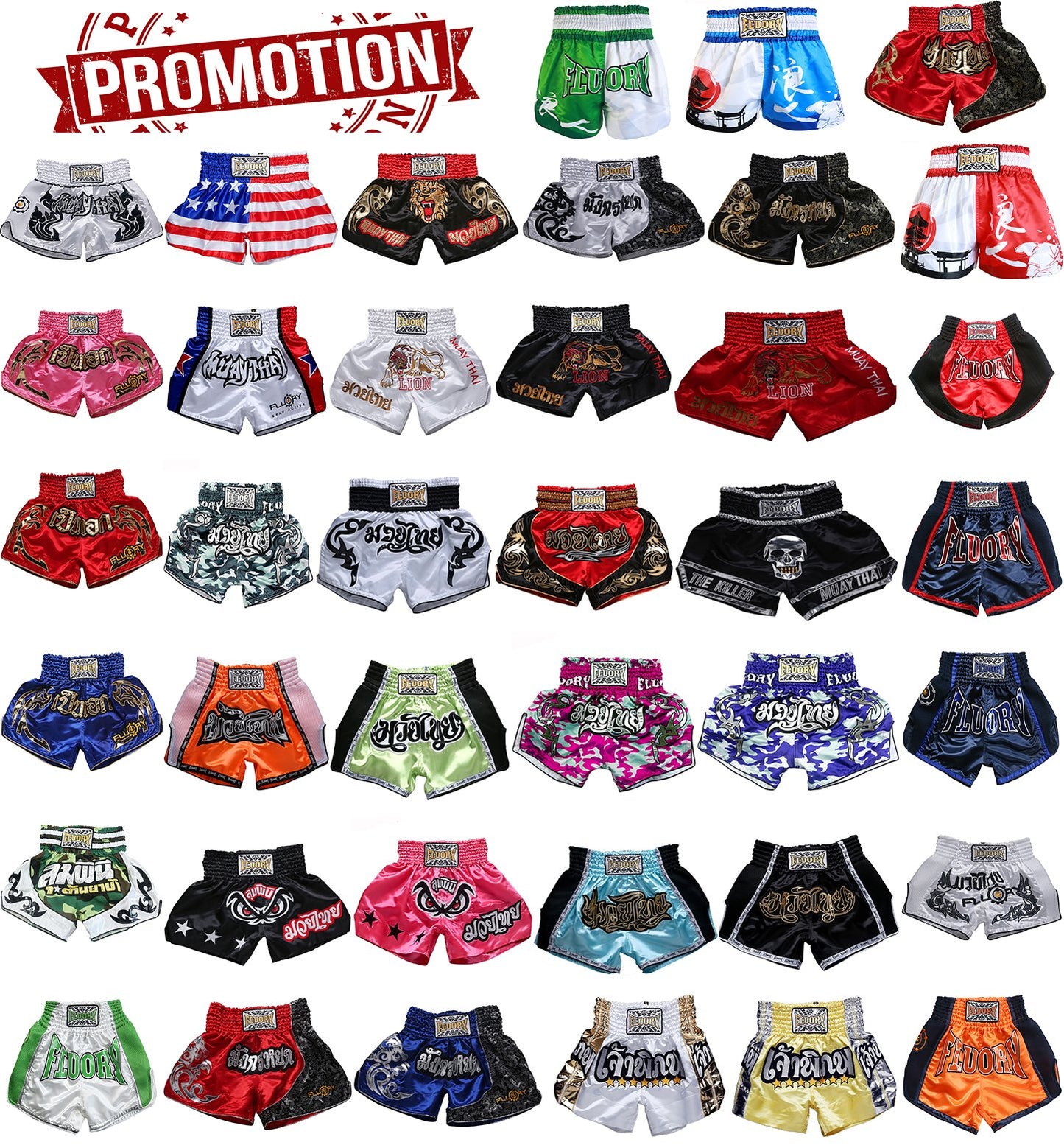 FLUORY Muay Thai Fight Shorts,MMA Shorts Clothing Training Cage Fighting Grappling Martial Arts Kickboxing Shorts Clothing
