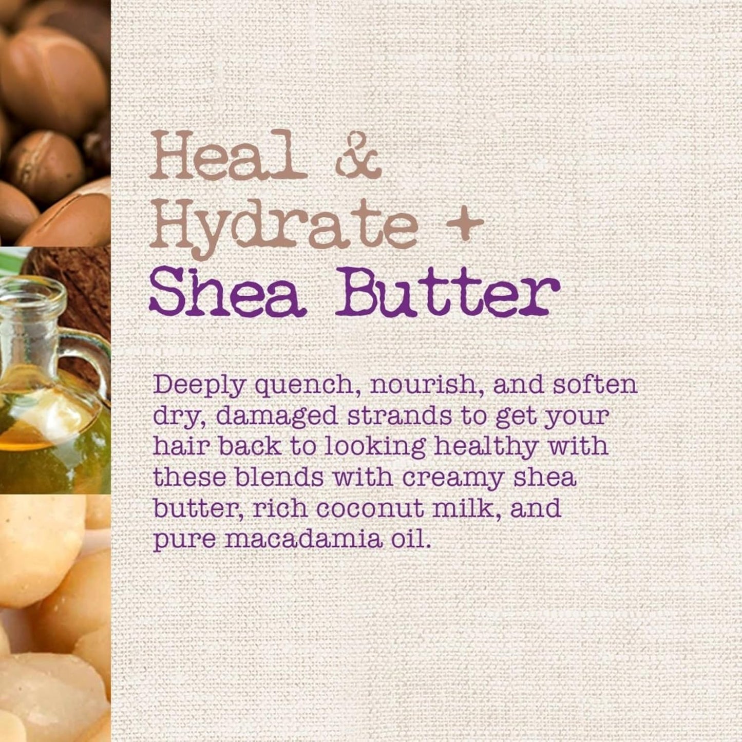 Maui Moisture Heal & Hydrate + Shea Butter Shampoo to Repair & Deeply Moisturize Tight Curly Hair with Coconut & Macademia Oils, Vegan, Silicone, Paraben & Sulfate-Free, 13 fl oz