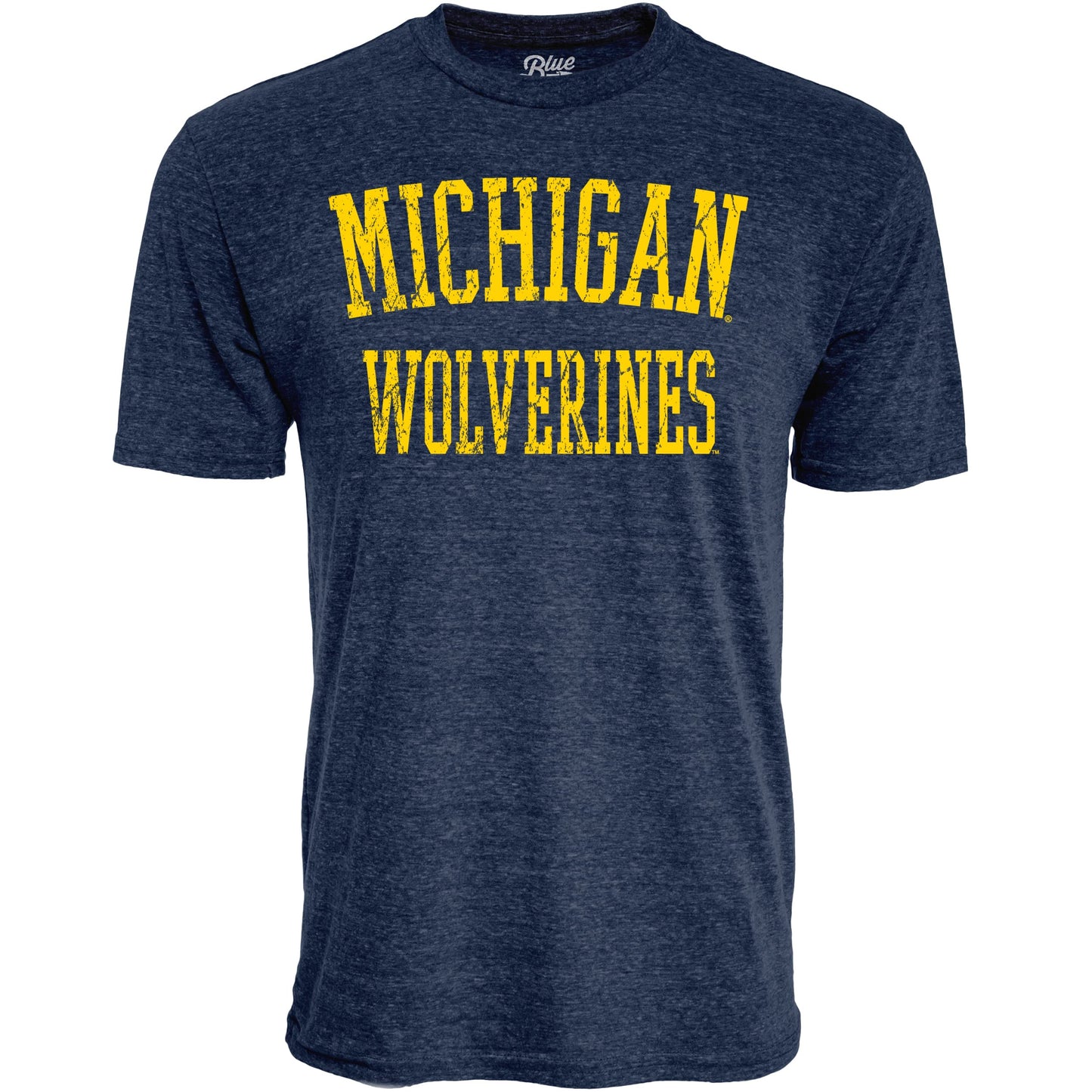 Blue 84 Men's Michigan Wolverines T Shirt Tri-Blend Team Color, Michigan Wolverines Navy, XX-Large