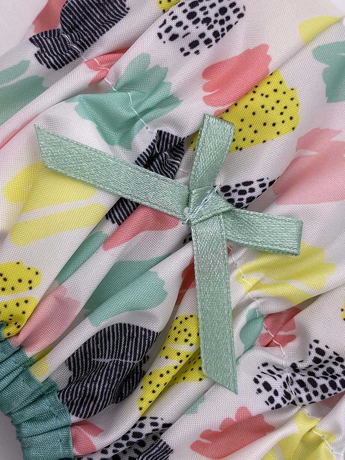 Reusable Shower Cap & Bath Cap & Lined, Oversized Waterproof Shower Caps Large Designed for all Hair Lengths with PEVA Lining & Elastic Band Stretch Hem Hair Hat - Fashionista Deco Dots