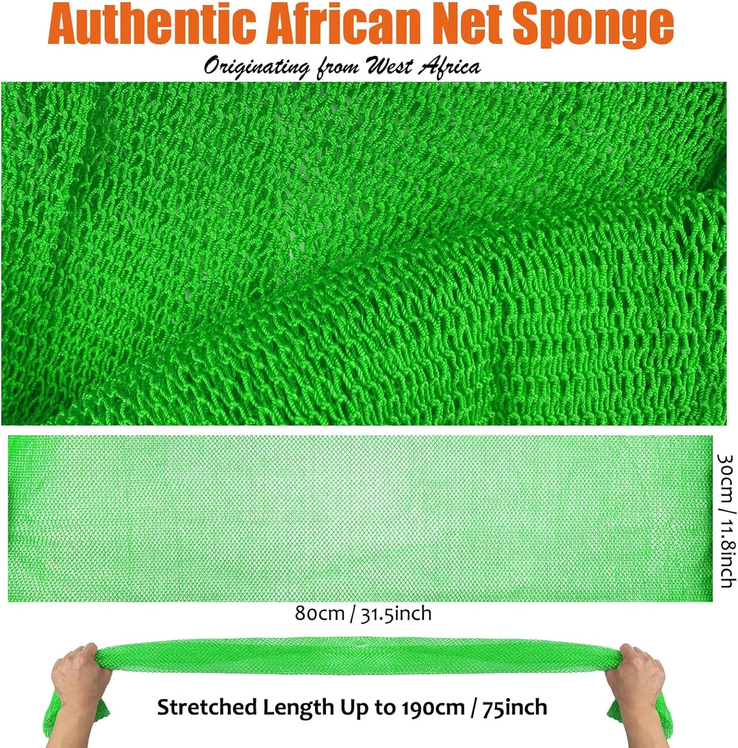 Unifab African Net Sponge Authentic Real African Exfoliating Net Bath Sponge Wash Cloth Exfoliating Washcloth African Net Cloth Body Scrubber for Shower Pink