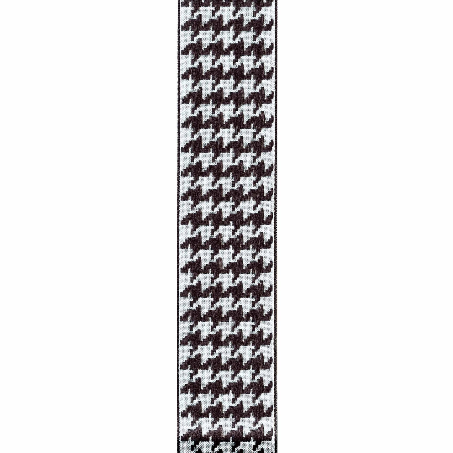 Offray Wired Edge Houndstooth Craft Ribbon, 1 1/2-Inch x 9-Feet, White & Black