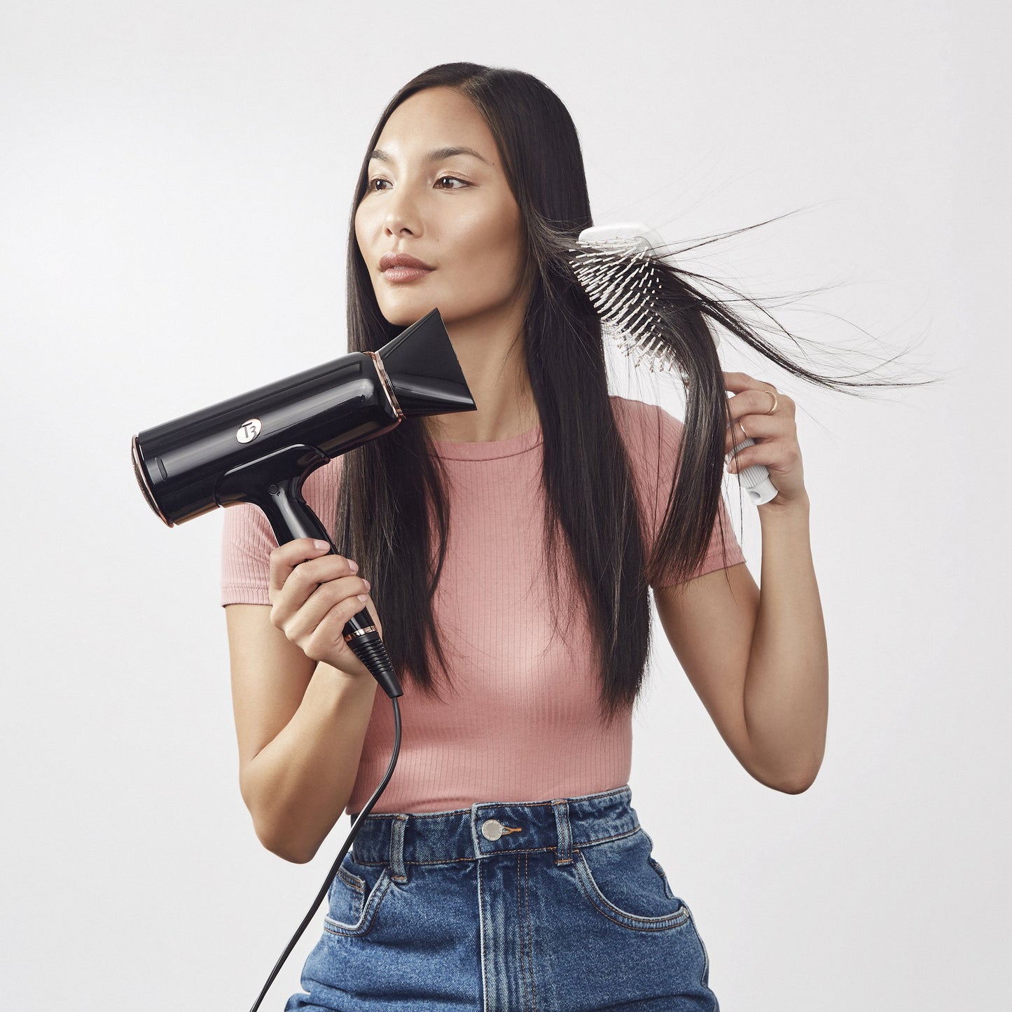 T3 Smooth Paddle Brush | Cushioned Body and Wide Flat Base for Gentle Styling | Heat Resistant Bristles
