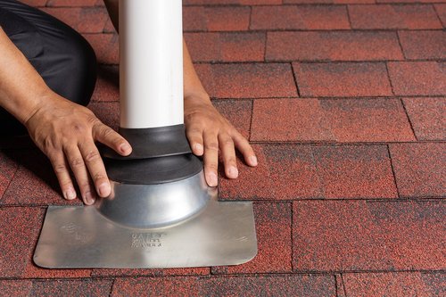 Oatey 14136 Rain Collar 1.5"-3" No-Calk Roof Flashing, Black