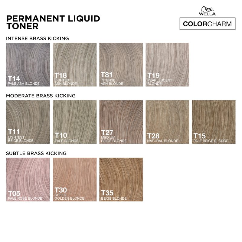 COLORCHARM Permanent Liquid Toners| Neutralize Brass| Free of Parabens| Vegan| T19 Pearlescent Blonde| 1.4 Fl Oz