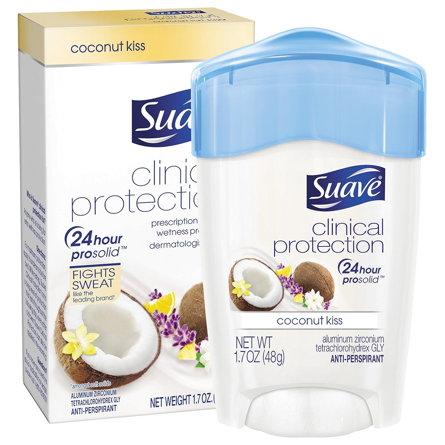 Suave Clinical Antiperspirant Deodorant, Coconut Kiss 1.7 oz