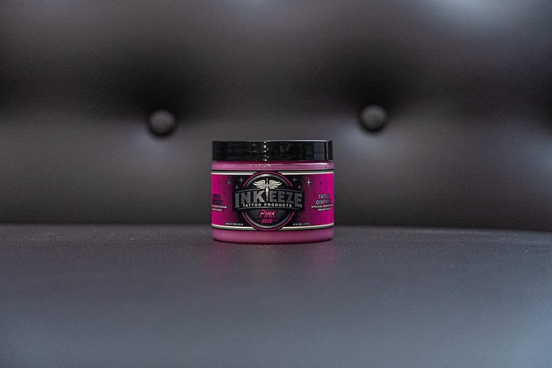 INK-EEZE Pink Tattoo Ointment - Vegan Aftercare with Essential Oils | 6oz Bubble Gum Scent