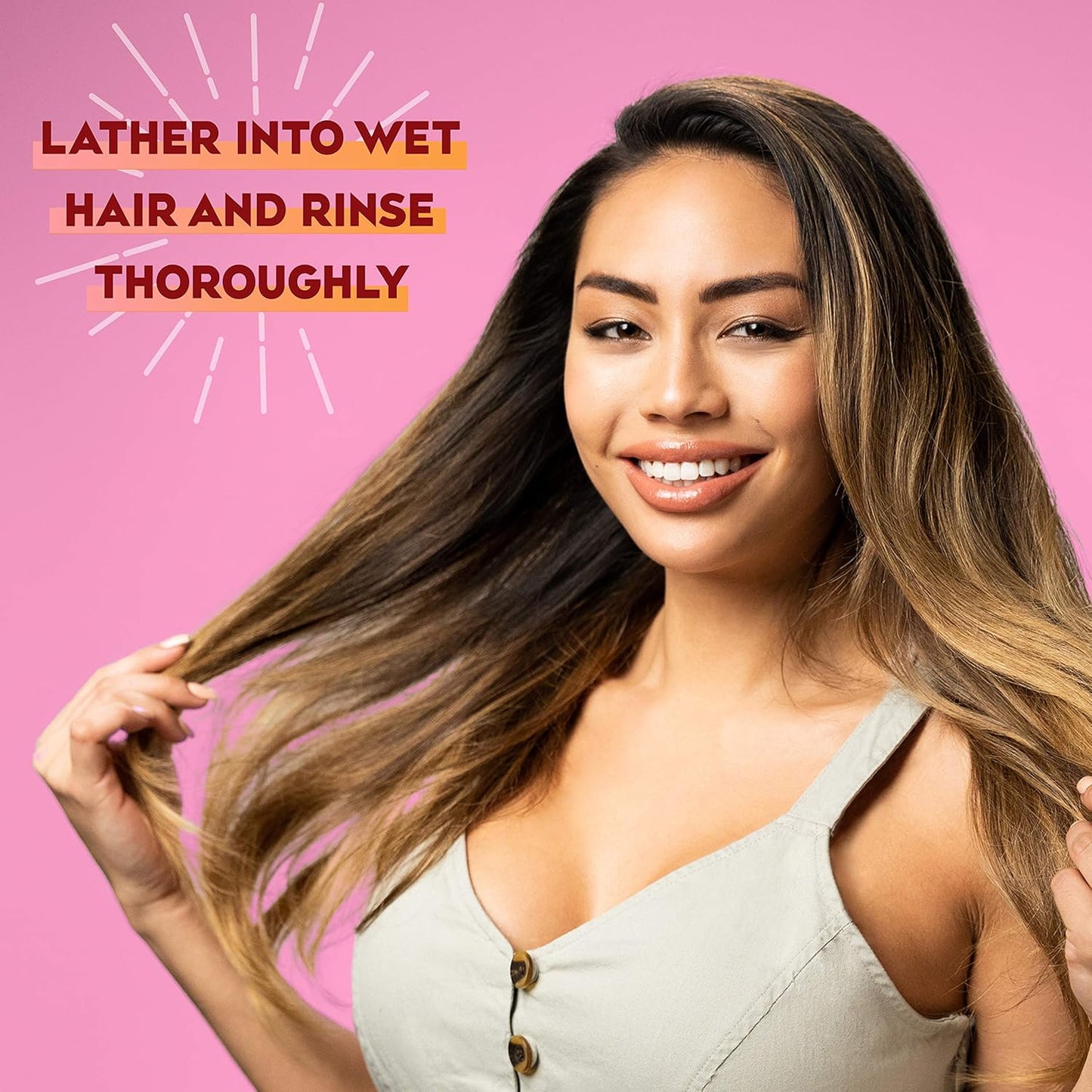 OGX Frizz-Free + Keratin Smoothing Oil Shampoo, 5 in 1, for Frizzy Hair, Shiny Hair, 13 Fl Oz