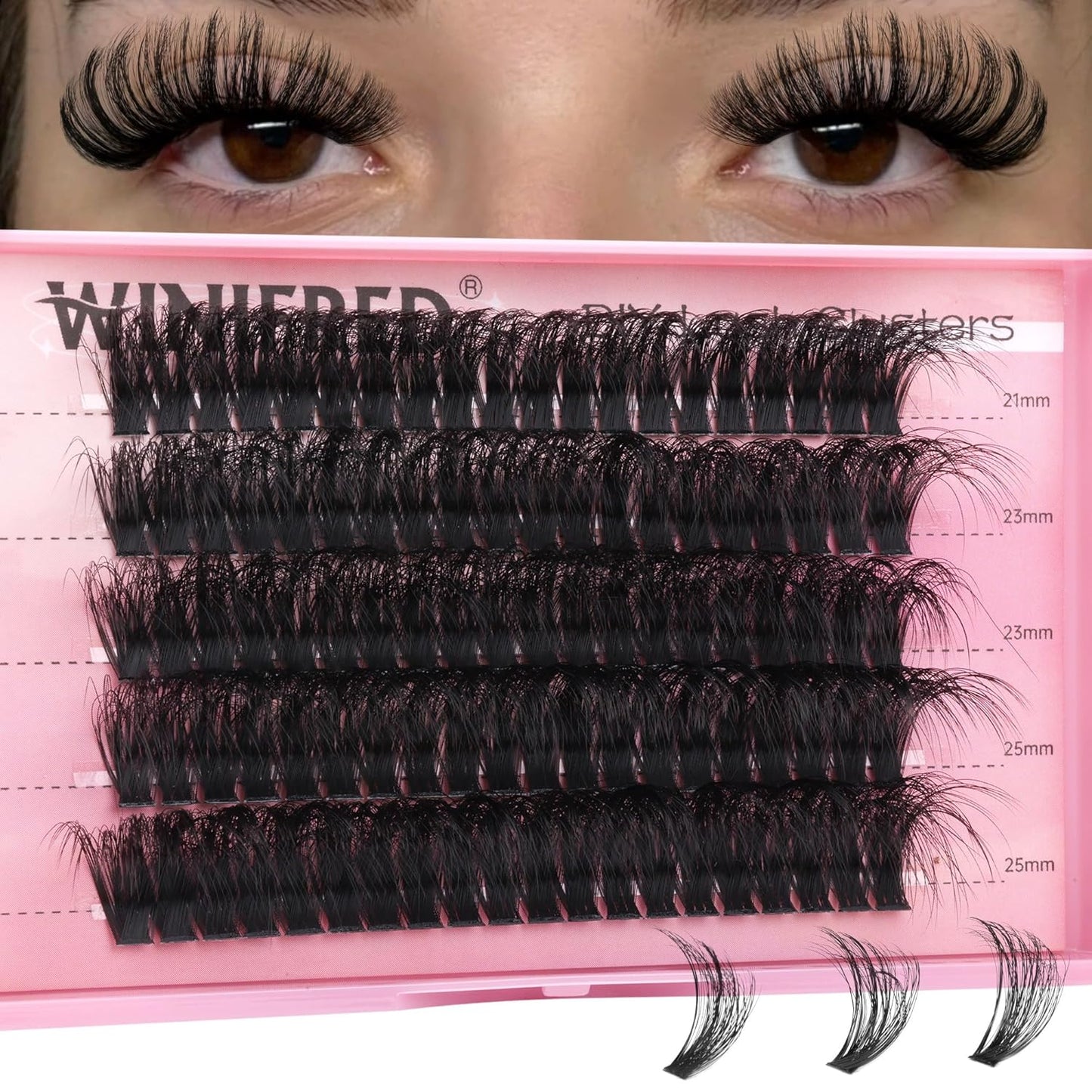 Winifred Bottom Lash Clusters Thick Volume Lower Lash Extension DIY Individual Lashes Bottom Clusters Lashes for Cluster Eyelash Extensions (168pcs)