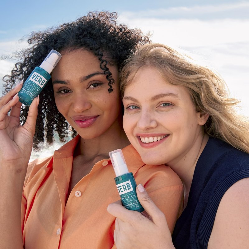 VERB Hydrate Oil Deluxe Sample - Add Moisture -Increases Shine - Smooth Frizz - Heat Protection for Dry + Frizzy Hair - Amber + Warm Jasmine Scent