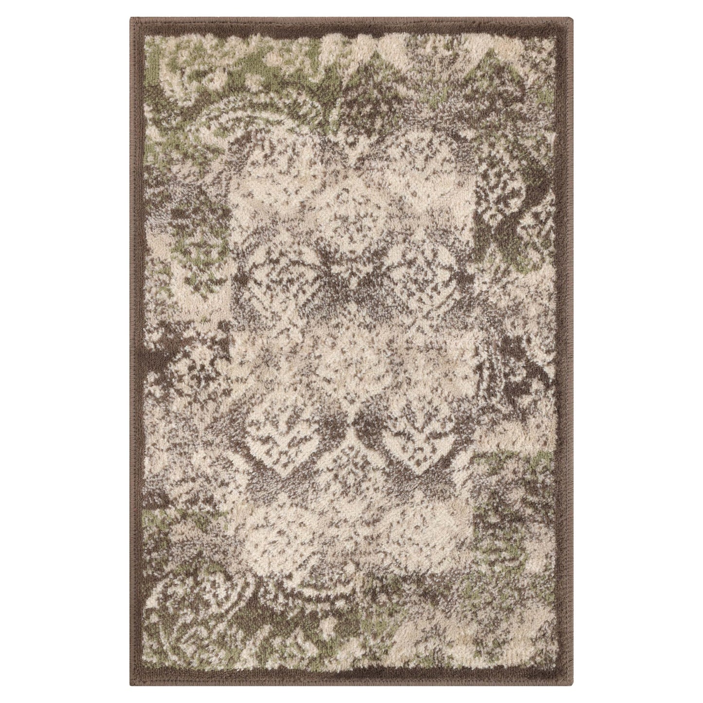 Superior Mystique Modern Geometric Paisley Polypropylene Indoor Area Rug, 2' x 3', Brown