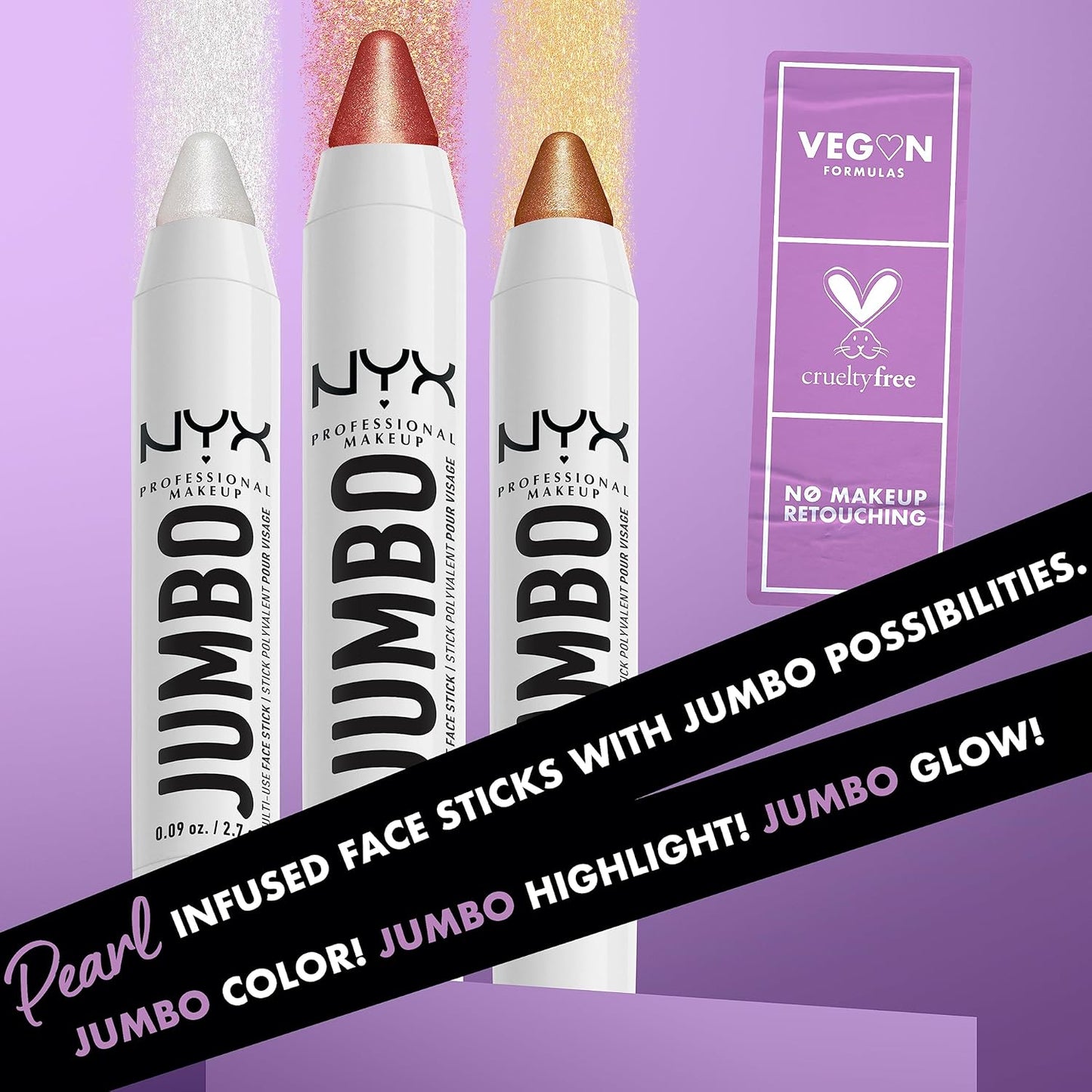 NYX PROFESSIONAL MAKEUP, Jumbo Multi-Use Face Highlighter Stick - Vanilla Ice Cream