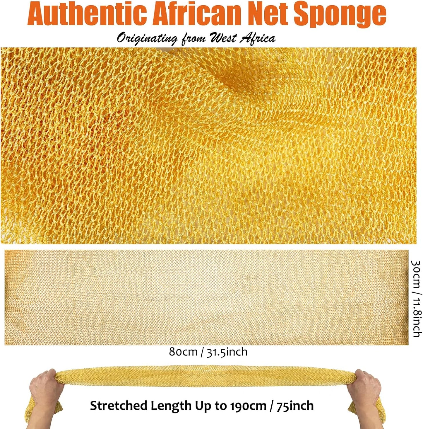 Unifab African Net Sponge Authentic Real African Exfoliating Net Bath Sponge Wash Cloth Exfoliating Washcloth African Net Cloth Body Scrubber for Shower Pink