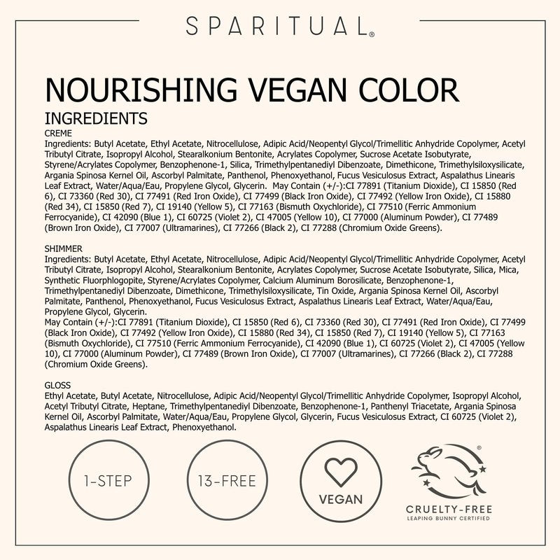 SpaRitual Nourishing Vegan Nail Color | Inner Life 0.5 fl oz | One-Step Nail Polish Formula