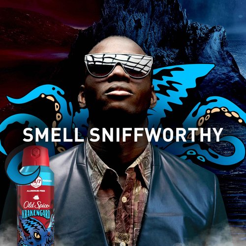 Old Spice Aluminum Free Body Spray for Men, 24/7 Odor Protection, 24/7 Lasting Fragnance & Freshness, Cologne Quality Scent, Krakengard with Deep Ocean Scent, 5.1 oz (Pack of 2)