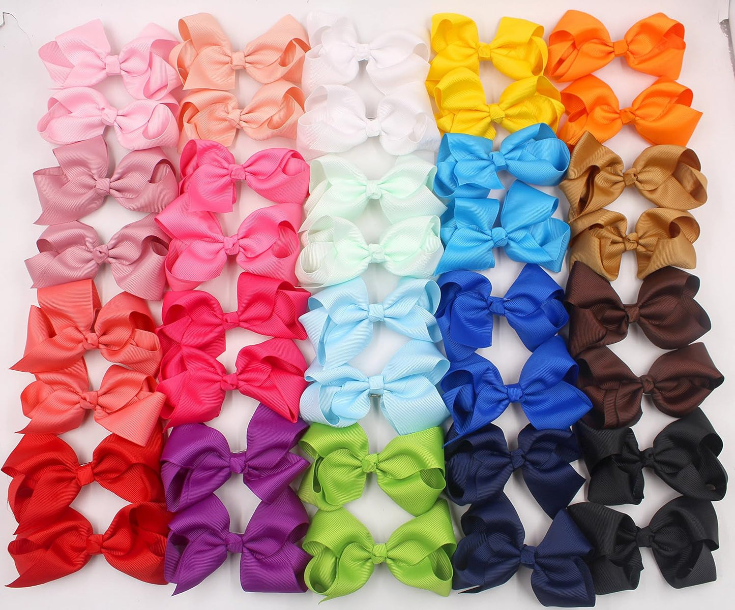 40Pcs 3 inch Hair Bows for Girls Grosgrain Ribbon Toddler Back to School Hair Accessories with Alligator Clips for Baby Girls Kids in Pairs