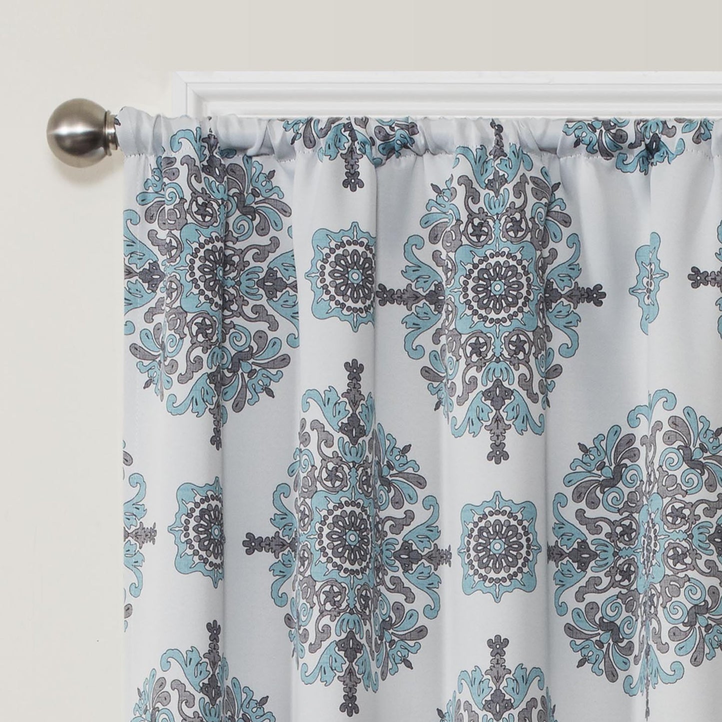 ECLIPSE Blackout Curtains for Bedroom - Olivia 37" x 63" Insulated Darkening Single Panel Rod Pocket Window Treatment Living Room, Aqua