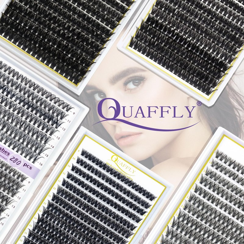 QUAFFLY 5-Pack False Eyelashes Kit with Lash Glue & Seal, Remover, Tweezers, Curler | Professional Lash Extension Set for Natural/Dramatic Look, Reusable, Salon & Home Use