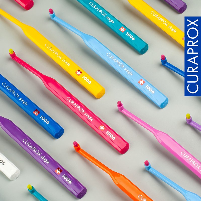 Curaprox CS 1006 Single Toothbrush – Targeted Cleaning for Gumline and Braces | Ultra-Soft Single Tuft | for Sensitive Teeth and Implants