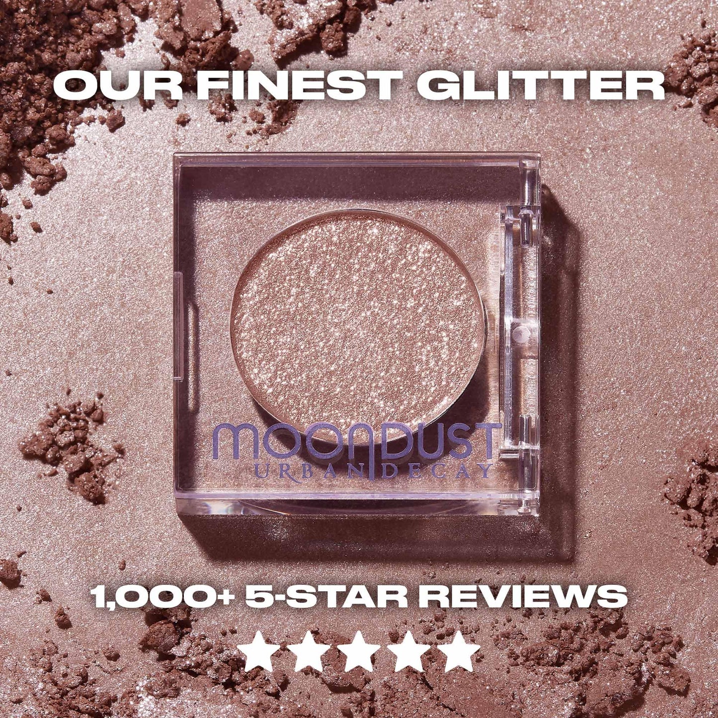 Urban Decay 24/7 Moondust Glitter Eyeshadow Single - Sparkly Eye Glitter Makeup, Long-lasting, Highly Reflective Shimmer Finish, Eye Shadow Topper, Cosmic (Sheer White Sparkle) - 0.06 oz