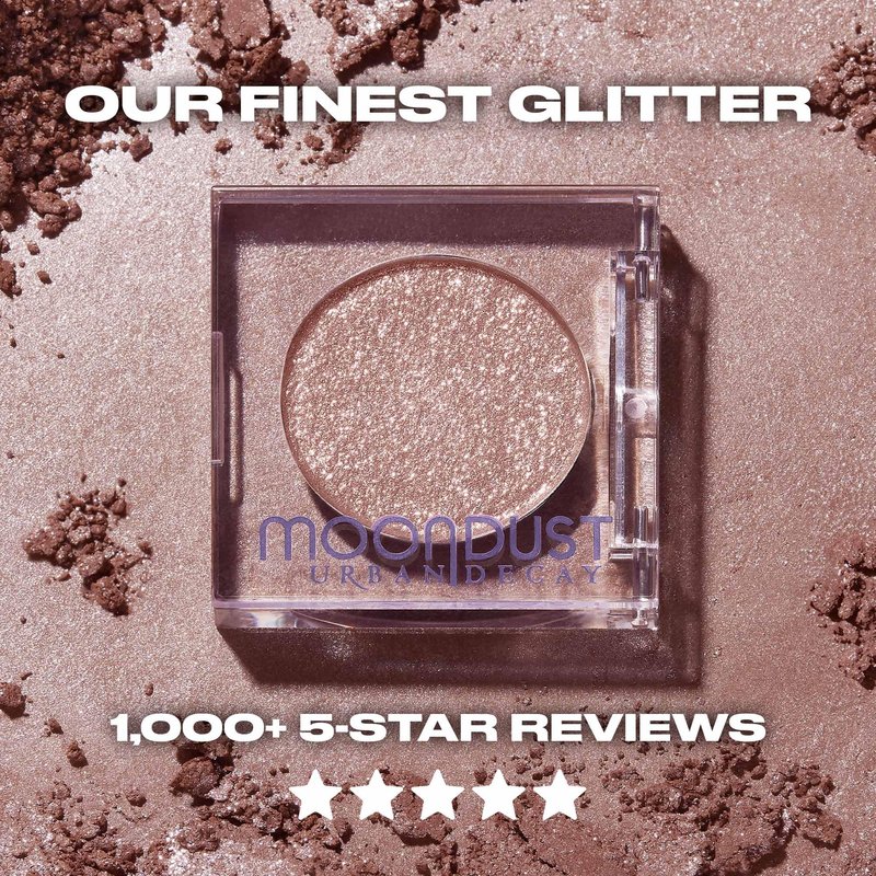 Urban Decay 24/7 Moondust Glitter Eyeshadow Single - Sparkly Eye Glitter Makeup, Long-lasting, Highly Reflective Shimmer Finish, Eye Shadow Topper, Cosmic (Sheer White Sparkle) - 0.06 oz
