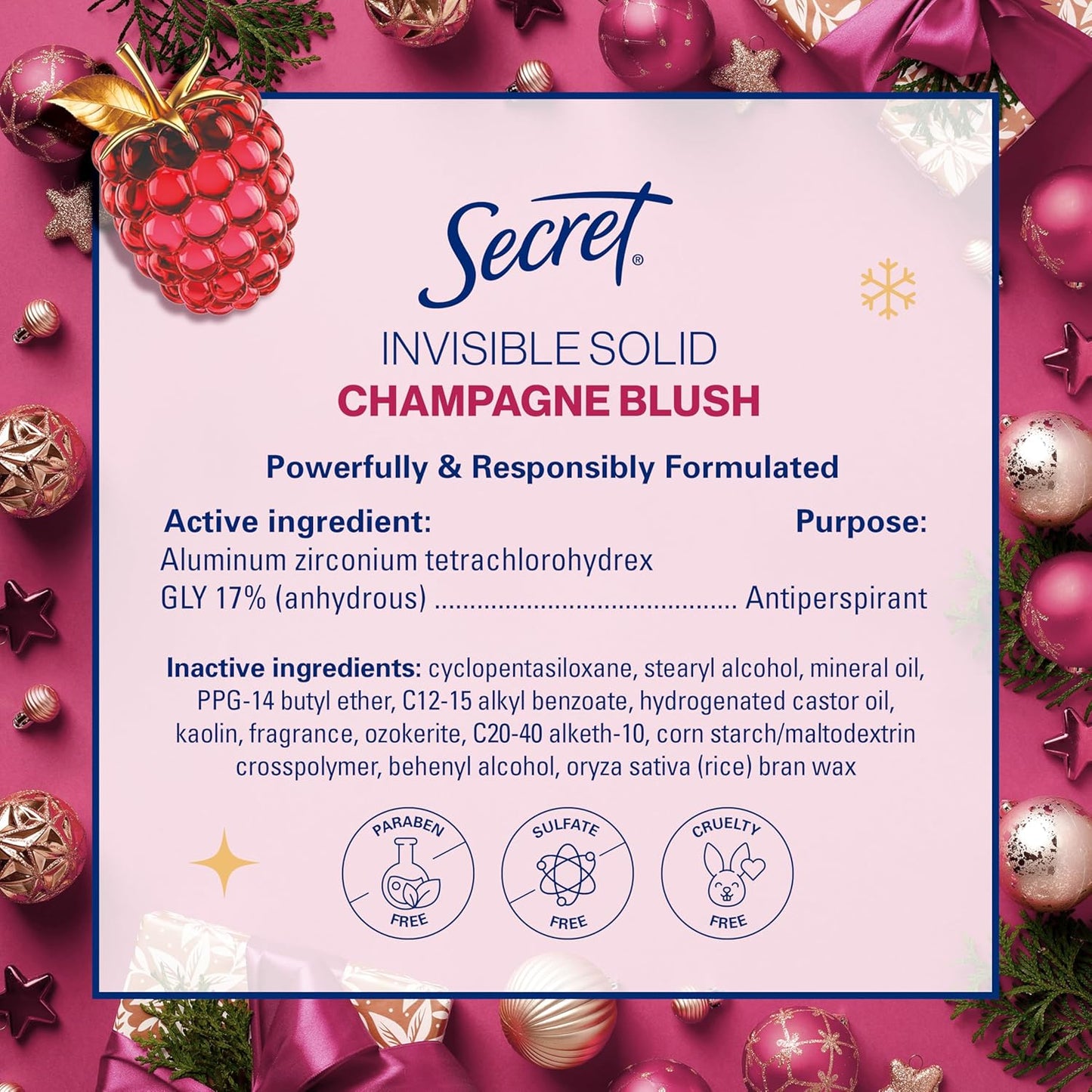 Secret Fresh Antiperspirant Deodorant for Women, 72hr Breathable Sweat & Odor Protection, Instant Freshness & Gentle, PH Balancing Minerals, Invisible Solid, Sweet Nectarine Scent, 2.6 oz