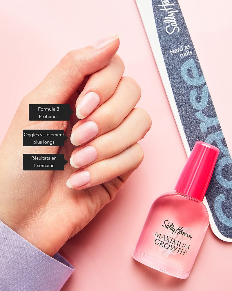 Sally Hansen Nail Treatment Maximum Growth® Nail Strengthener | Base Coat & Nail Protectant | Triple Protein & Silk Formula for Strong, Healthy Nails