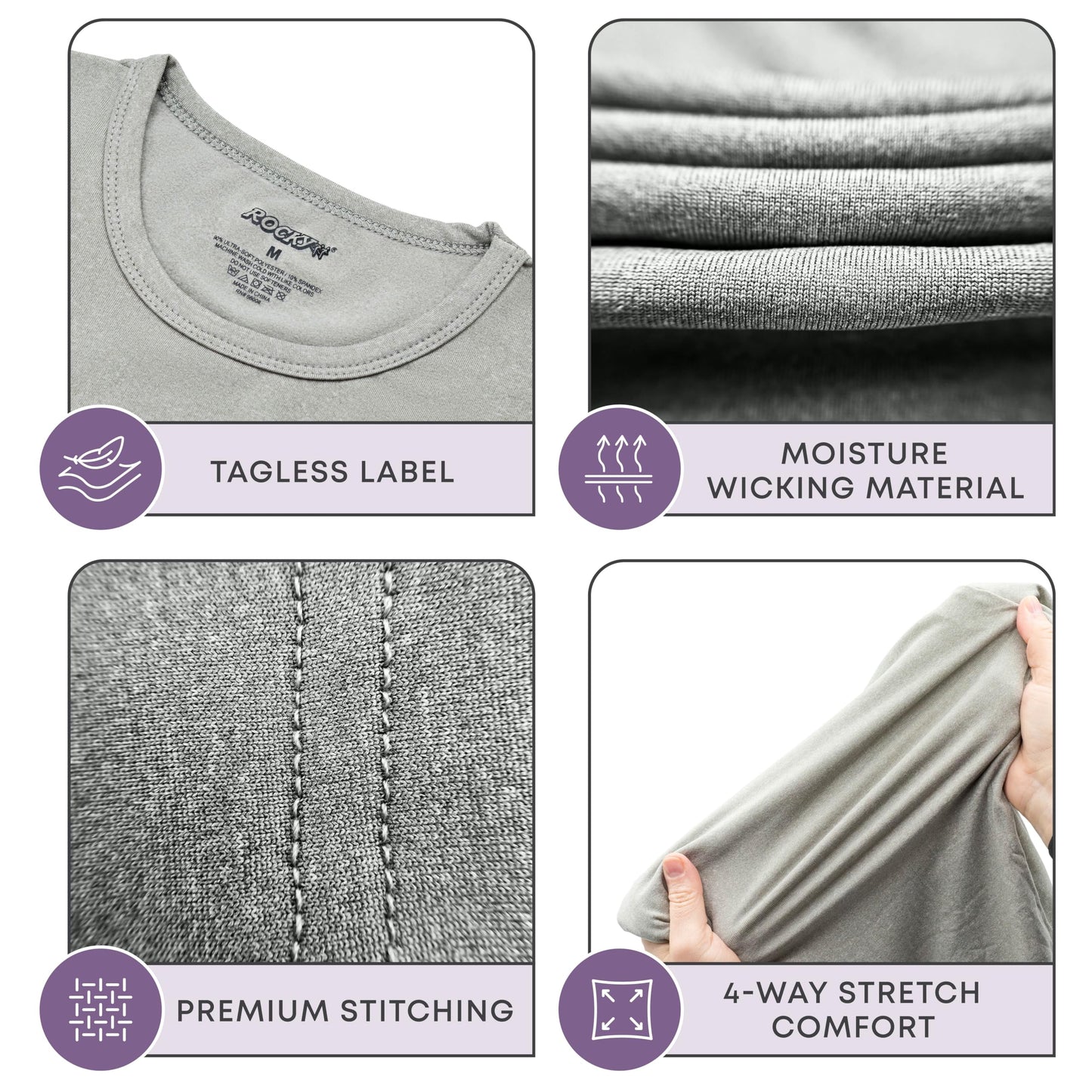 Rocky Thermal Underwear Men Long Johns Men Thermals Top Bottom Set Shirt Pants Men's Base Layer Insulated Under Wear Mens Thermal Set Extreme Cold Weather Winter Ski (Heather Grey / 4X-Large) 2pk