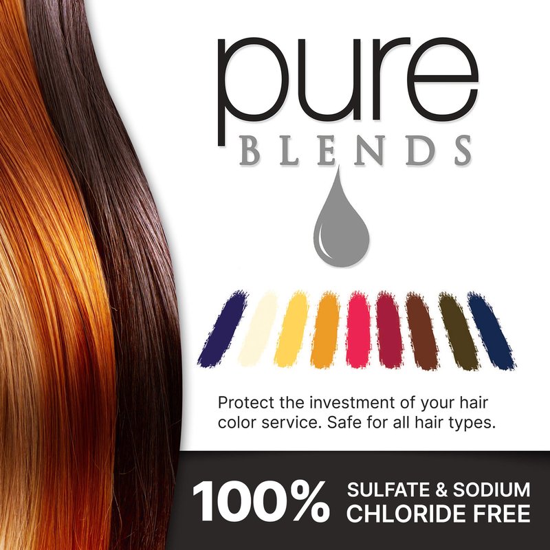 Pure Blends Sun Hydrating Color Depositing Shampoo - Brighten & Tone Faded Hair with Semi-Permanent Dye, Prevents Fade & Extends Color Service for Treated Hair 8.5 Oz.