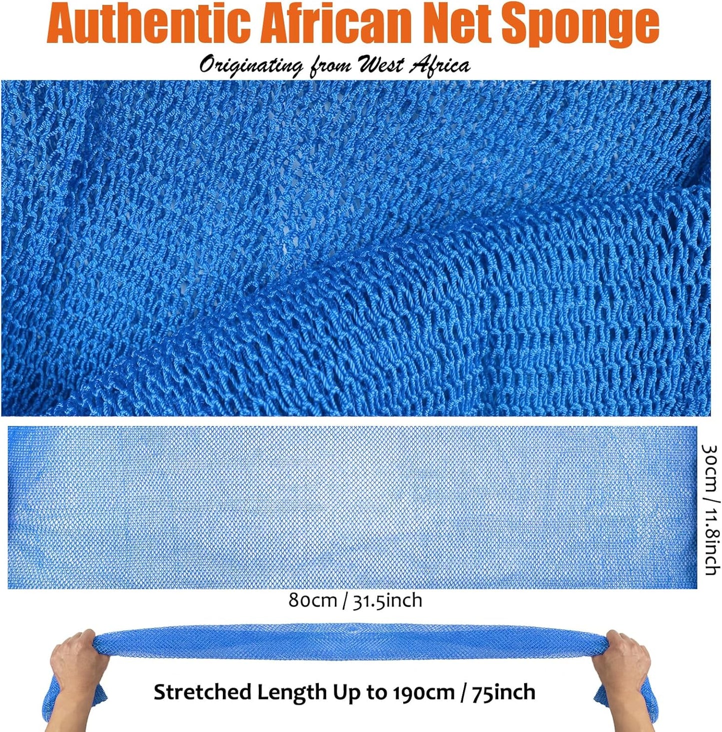 Unifab African Net Sponge Authentic Real African Exfoliating Net Bath Sponge Wash Cloth Exfoliating Washcloth African Net Cloth Body Scrubber for Shower Pink