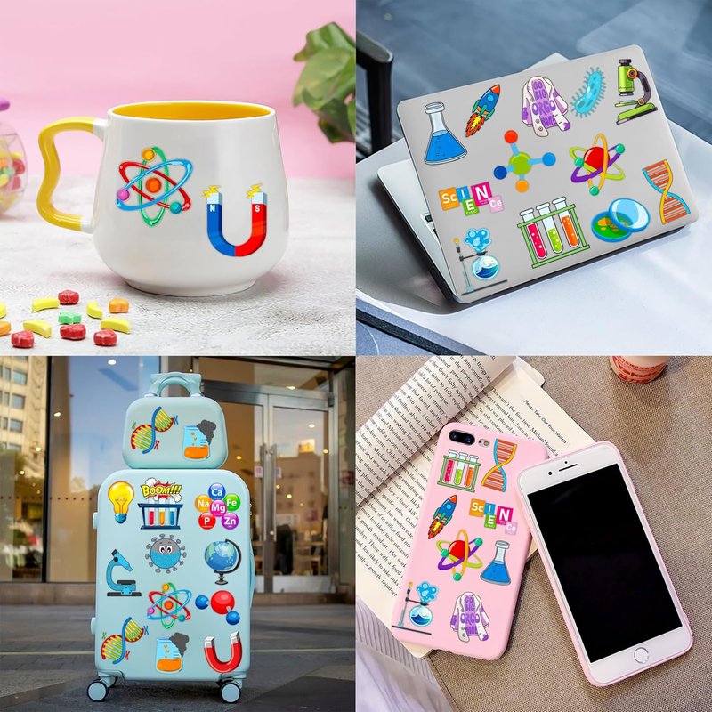 Science Party Favors - 48PCS STEM-Themed Tattoos & Slap Bracelets | Birthday, Baby Shower & Classroom Rewards for Kids