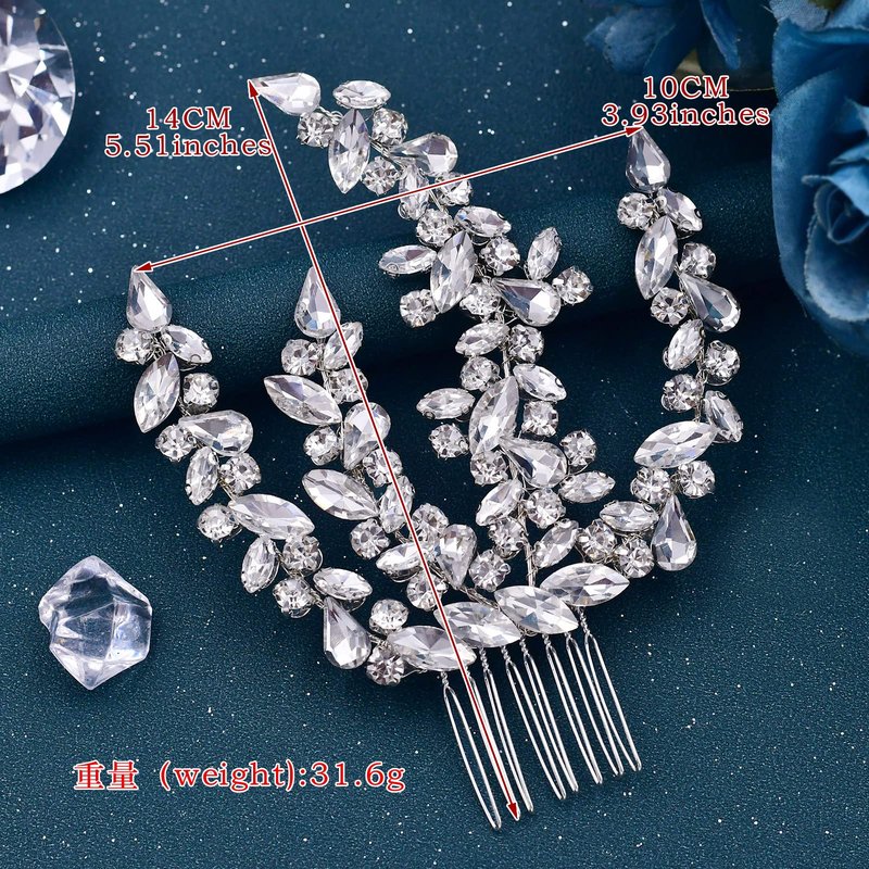 DIMNIE Wedding Hair Comb Rhinestone Bridal Headpiece Sparkling Wedding Hair Accessories for Women and Girls