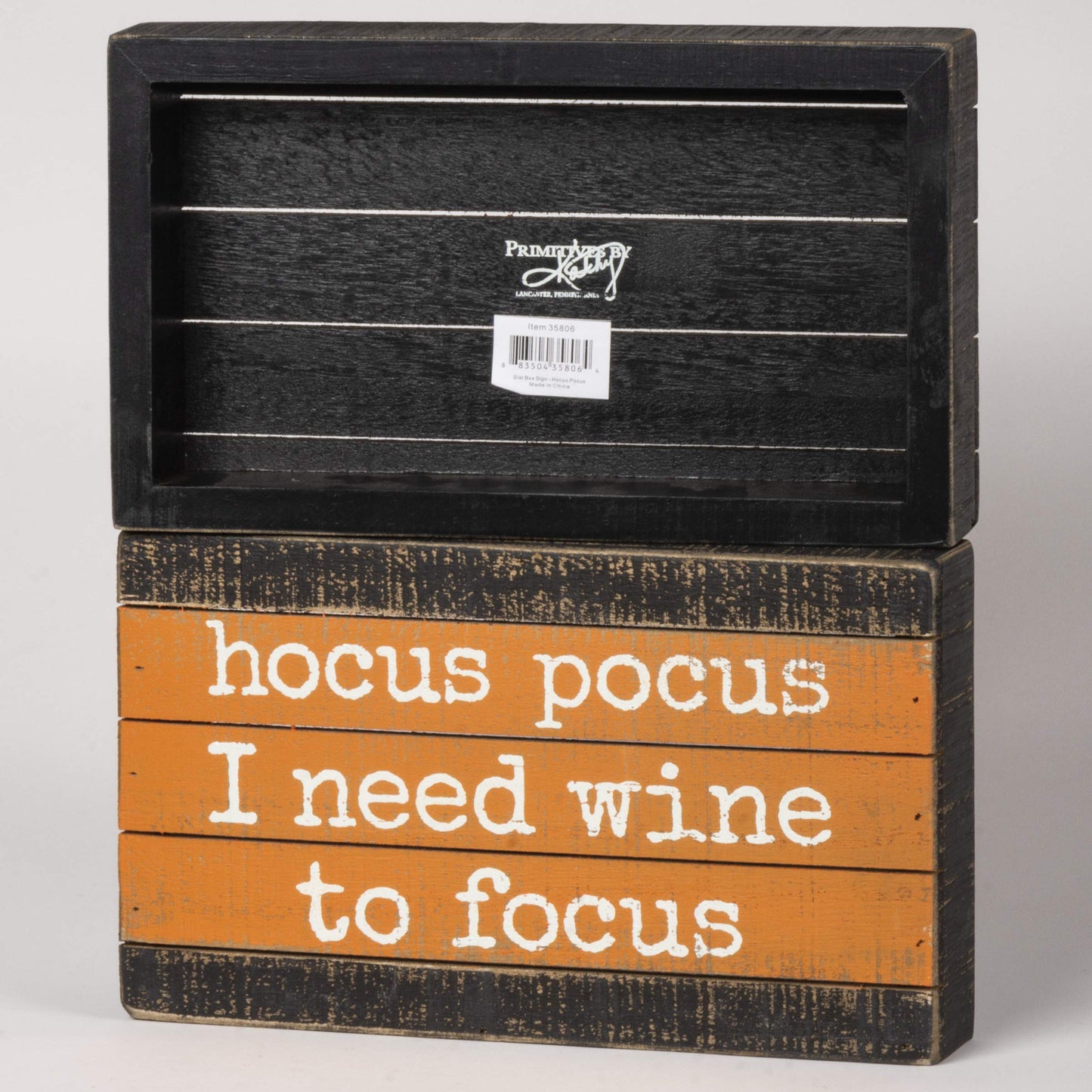 Primitives by Kathy 35806 Slat Wood Box Sign, Hocus Pocus