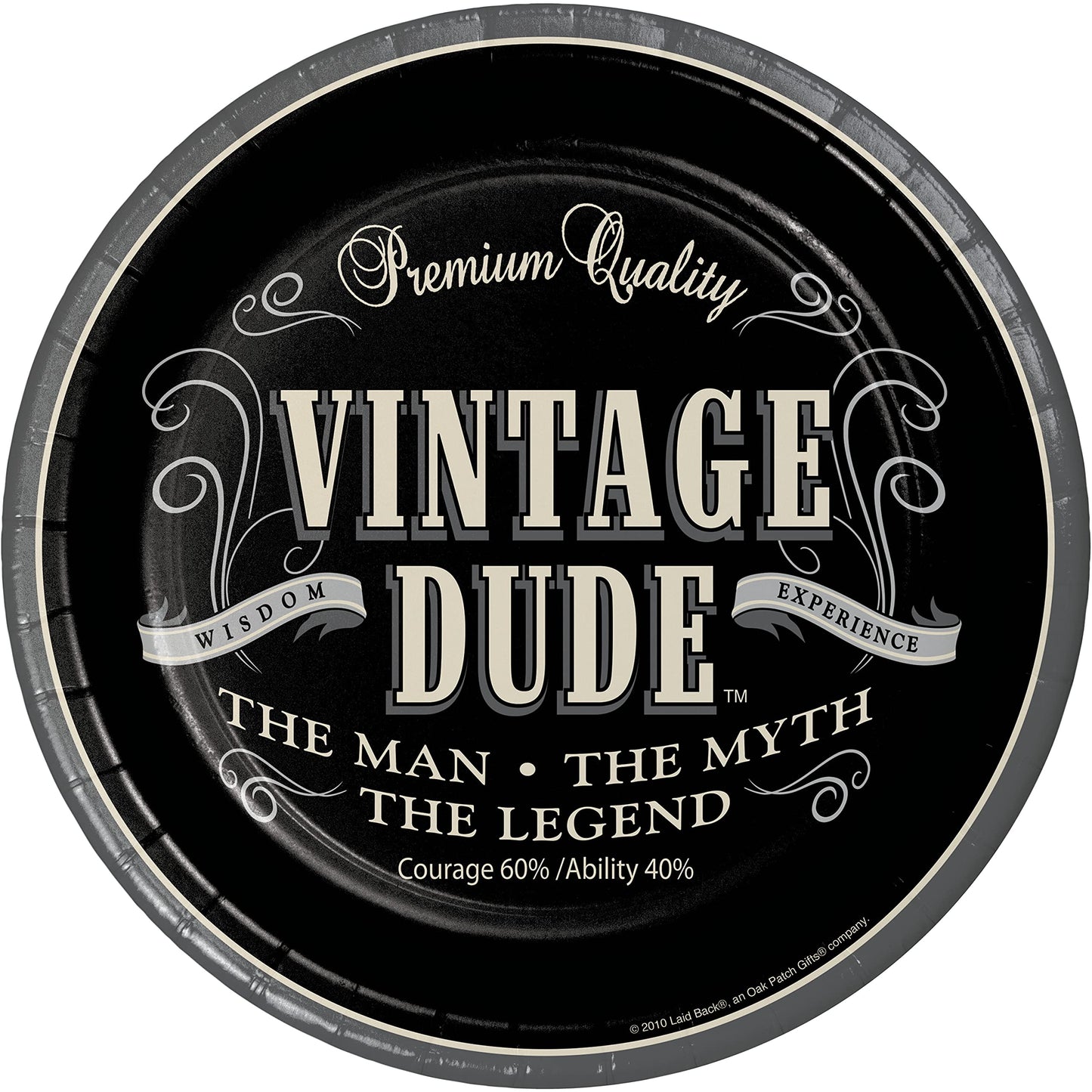 Creative Converting 8 Count Vintage Dude Round Dinner Plates -