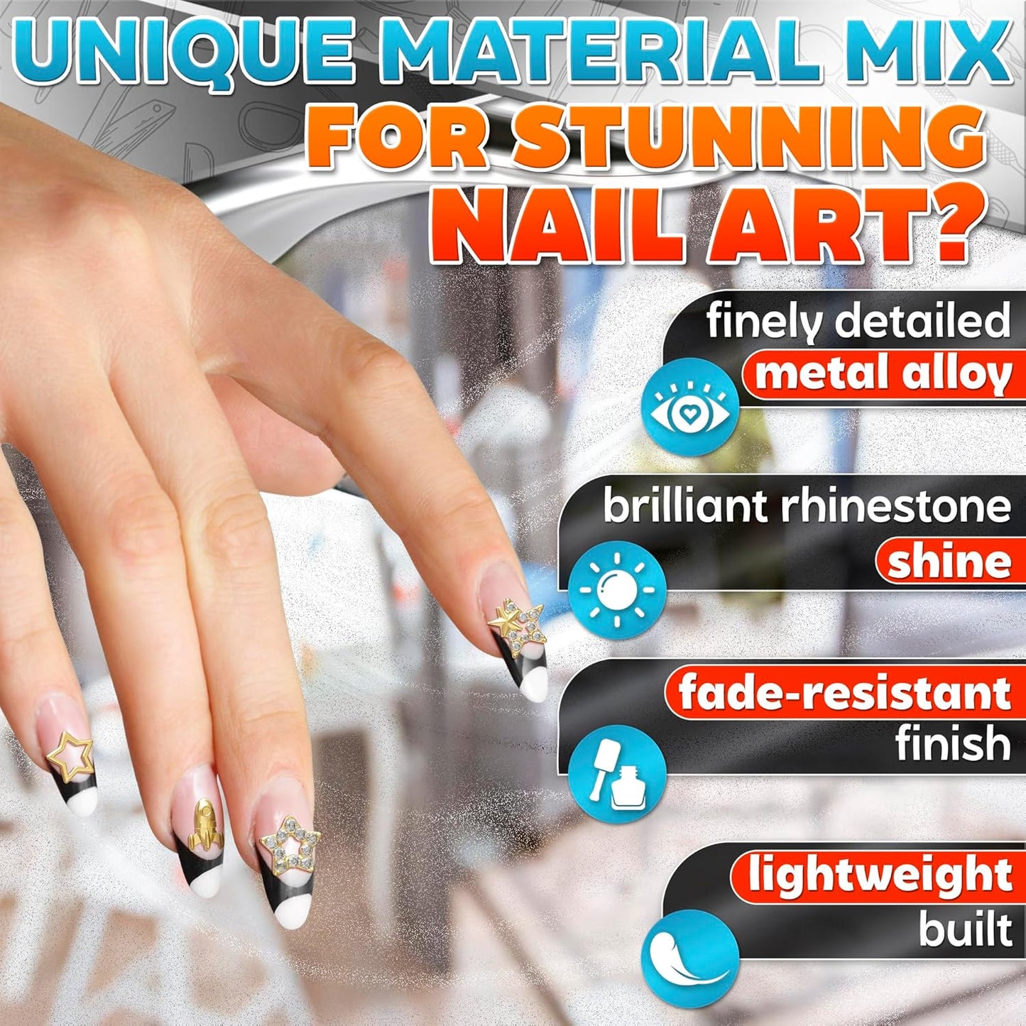 100 Pcs Silver Cross Nail Charms and Gems – 3D Acrylic Cross Charms for Nails for DIY & Professional Manicure – Easy-to-Apply & Durable Nail Decorations, Versatile for Y2K & Nail Studs